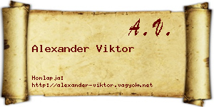 Alexander Viktor névjegykártya